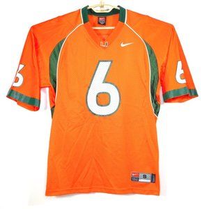 University of Miami Hurricanes Football Jersey # 6 Nike Team Orange & Green